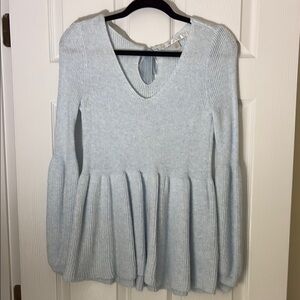 LC Lauren Conrad Peplum Sweater with Bow Back Tie